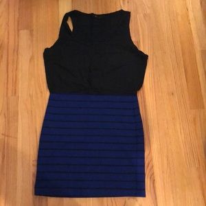 Black and blue stripped dress